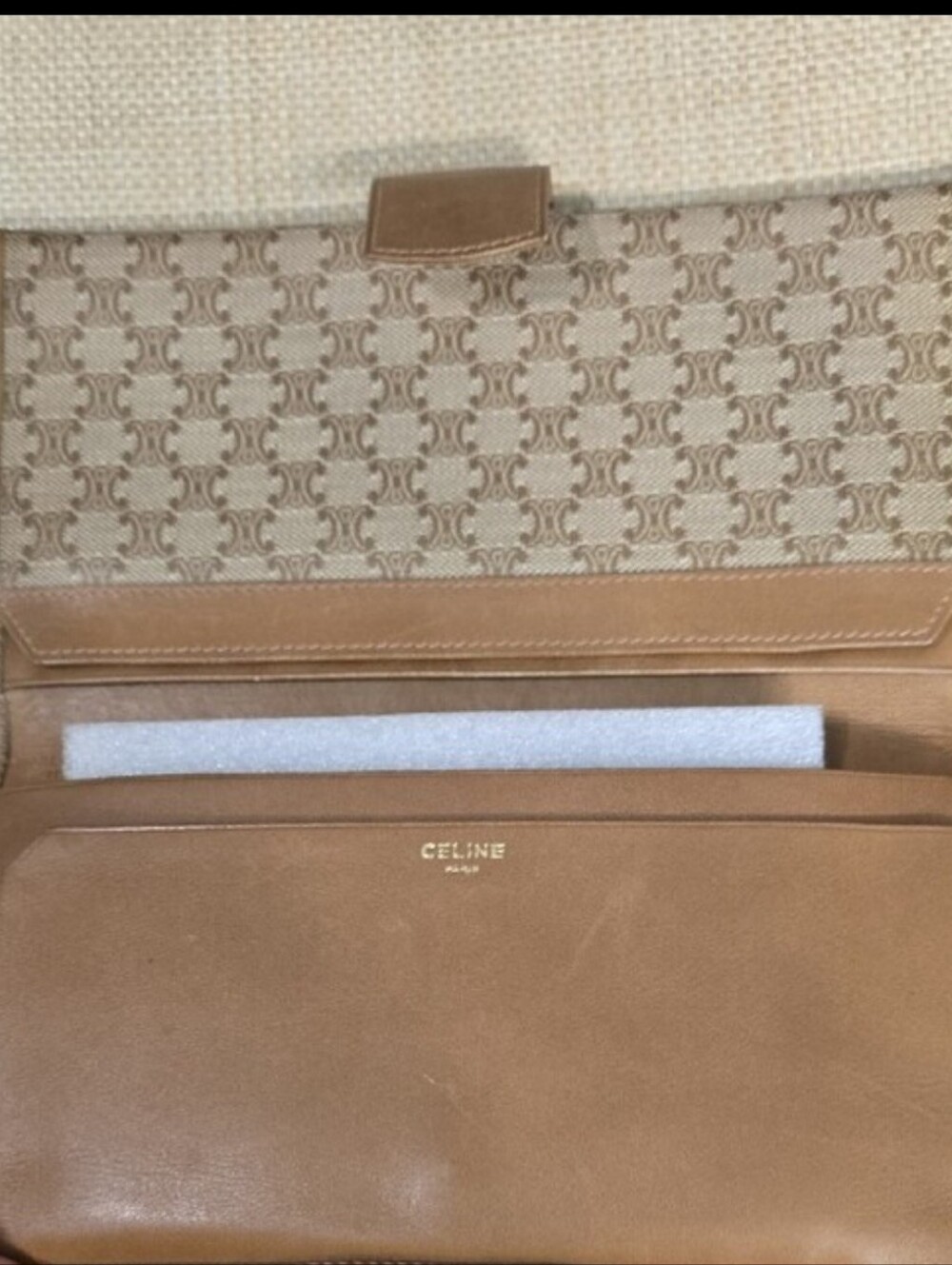 Celine Beige Tan Monogram Continental Wallet - Picture 6 of 11